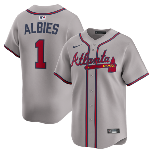 Atlanta Braves Ozzie Albies Nike Road Limited Player Jersey - Gray