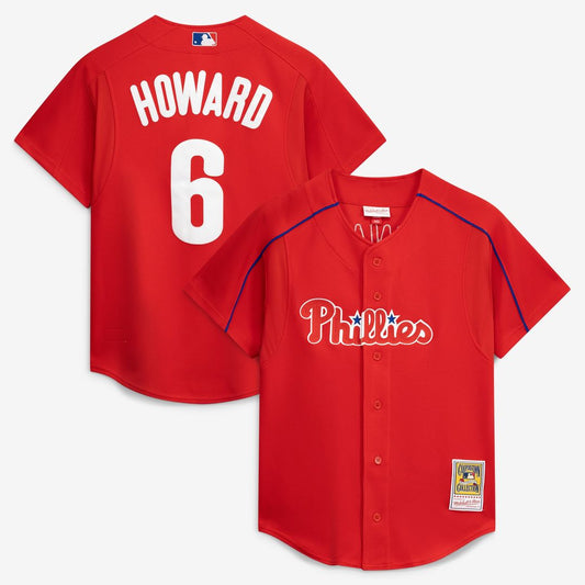 Philadelphia Phillies Ryan Howard Mitchell & Ness Cooperstown Batting Practice Jersey – Red