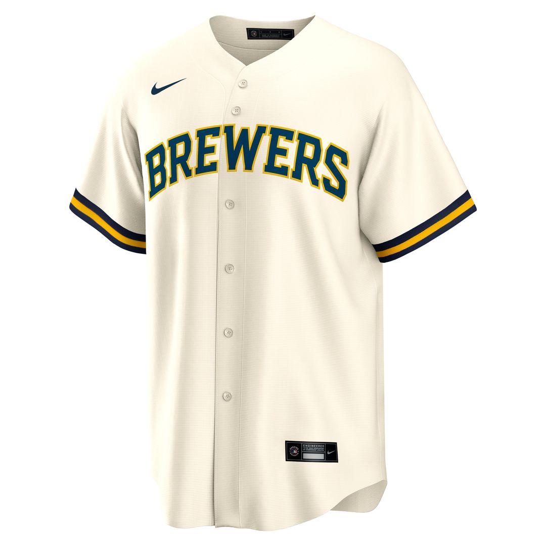 Milwaukee Brewers Jackson Chourio Nike Home Replica Jersey - Cream