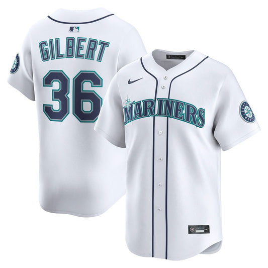 Seattle Mariners Logan Gilbert Nike Home Limited Player Jersey - White