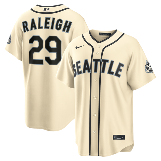 Seattle Mariners Cal Raleigh Nike Alternate Stadium Jersey - Cream