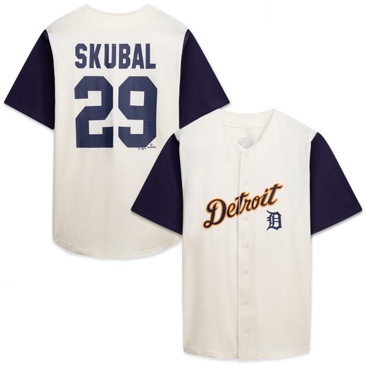 Detroit Tigers Profile Big & Tall Two - Color Fashion Jersey - Cream/Navy